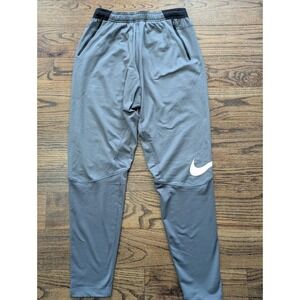 NWT Nike Men Grey Charcoal Dri-FIT Soft Fleece Lined Training Pants Swoosh Sz M